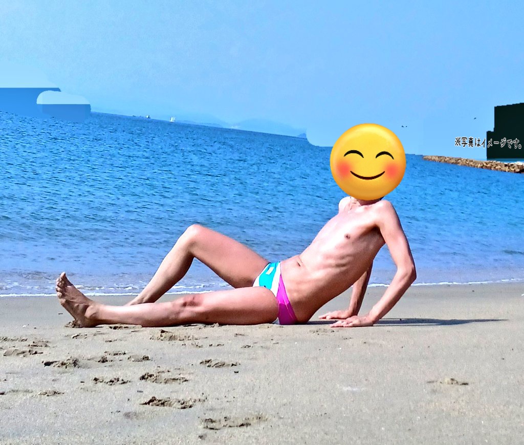 先週の海の波打ち際の写真
#競パン