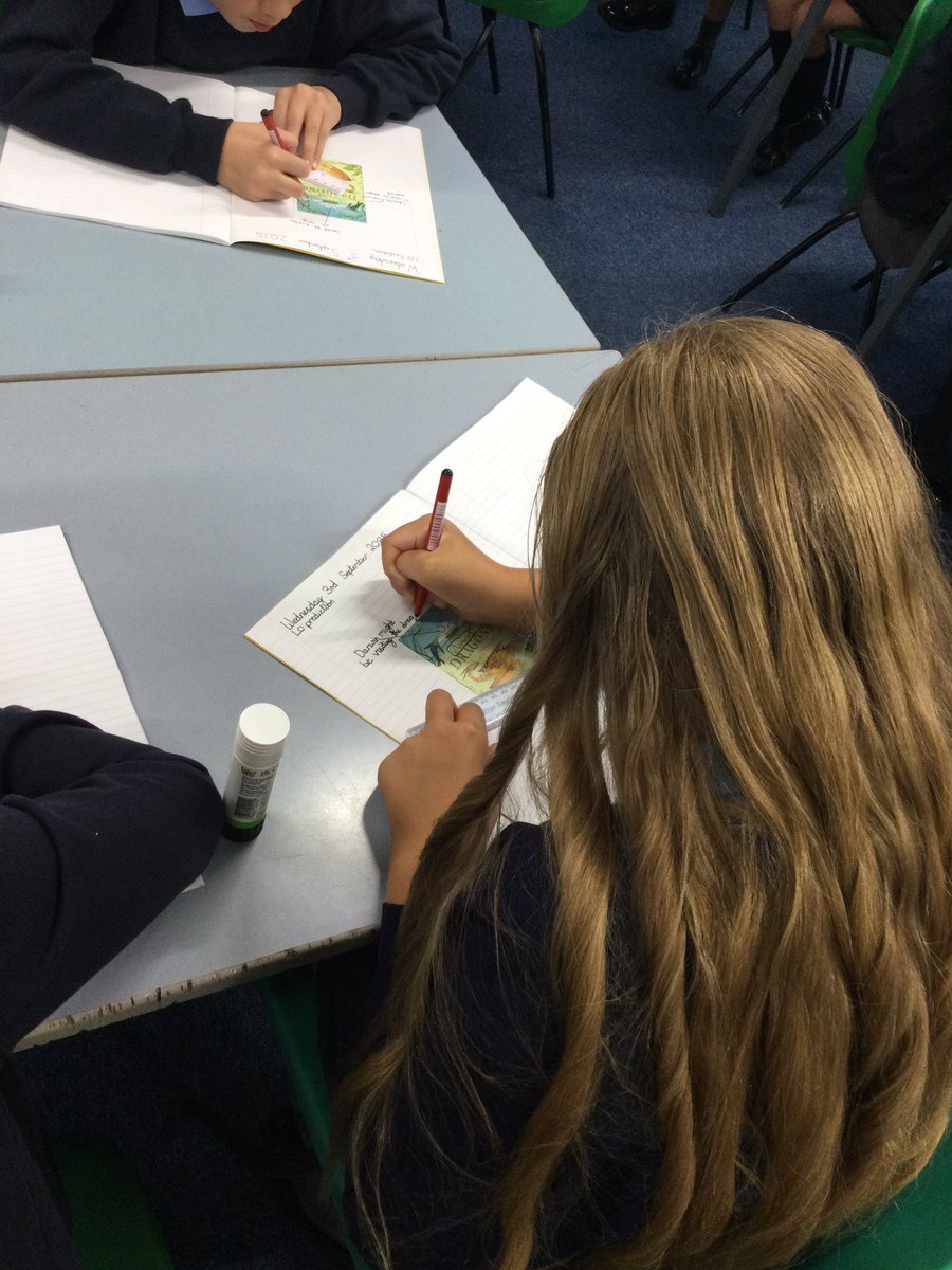 We’ve enjoyed being detectives this morning. We have looked for clues about our new class text ‘Darwin’s Dragons’ on the front cover