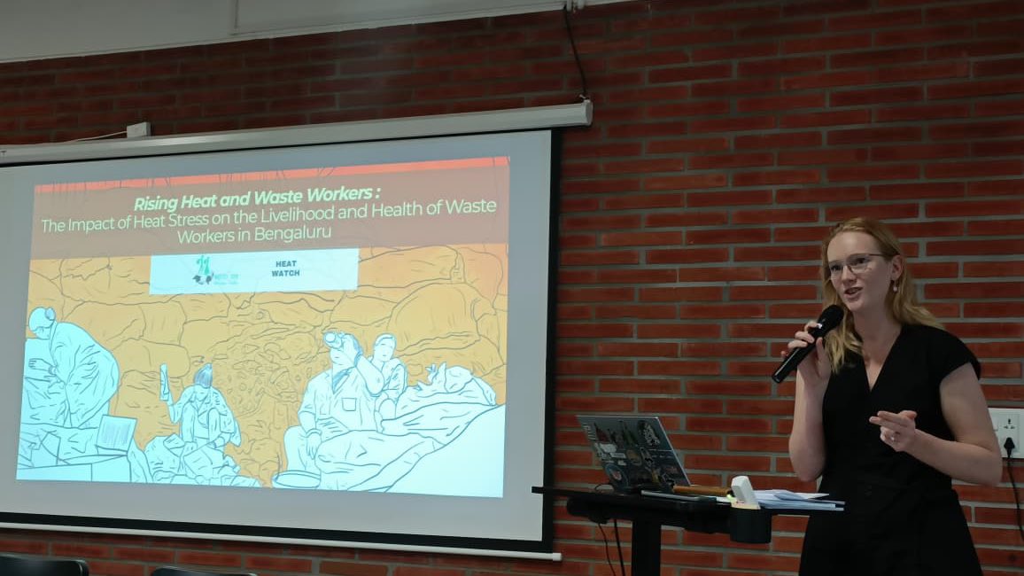 AusCGBengaluru's tweet image. Vice Consul Harriet joined @Hasiru_Dala &amp;amp; HeatWatch for the launch of their report ‘Impact of Rising Heat on Waste Workers In Bengaluru’ funded through our #DirectAidProgram. This study has collated recommendations to address heat stress issues faced by frontline workers.