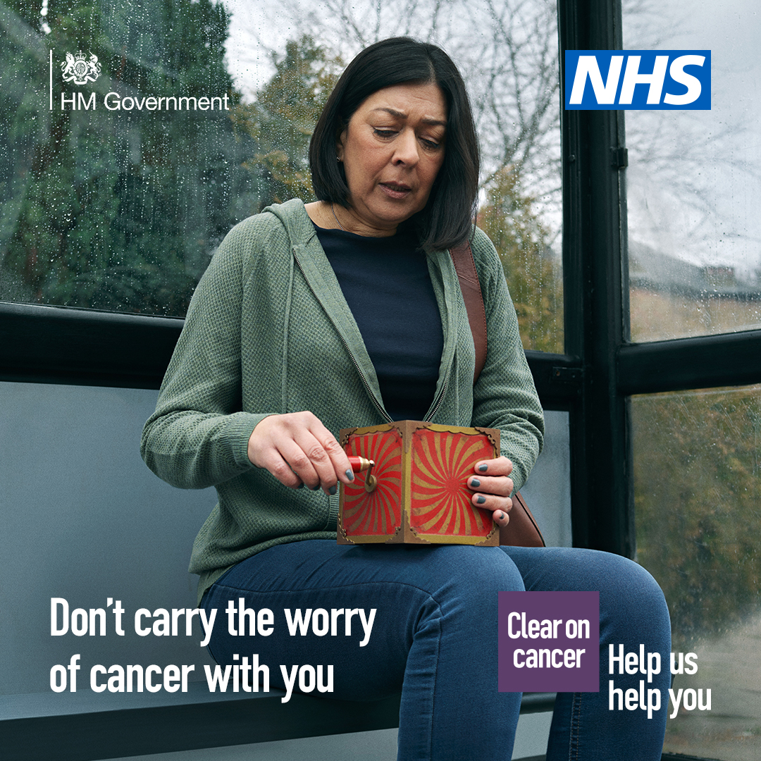 If something in your body doesn’t feel right, don’t carry the worry of cancer with you. Tests could put your mind at rest.
Until you find out, you can’t rule it out.

Contact your GP practice. nhs.uk/cancersymptoms