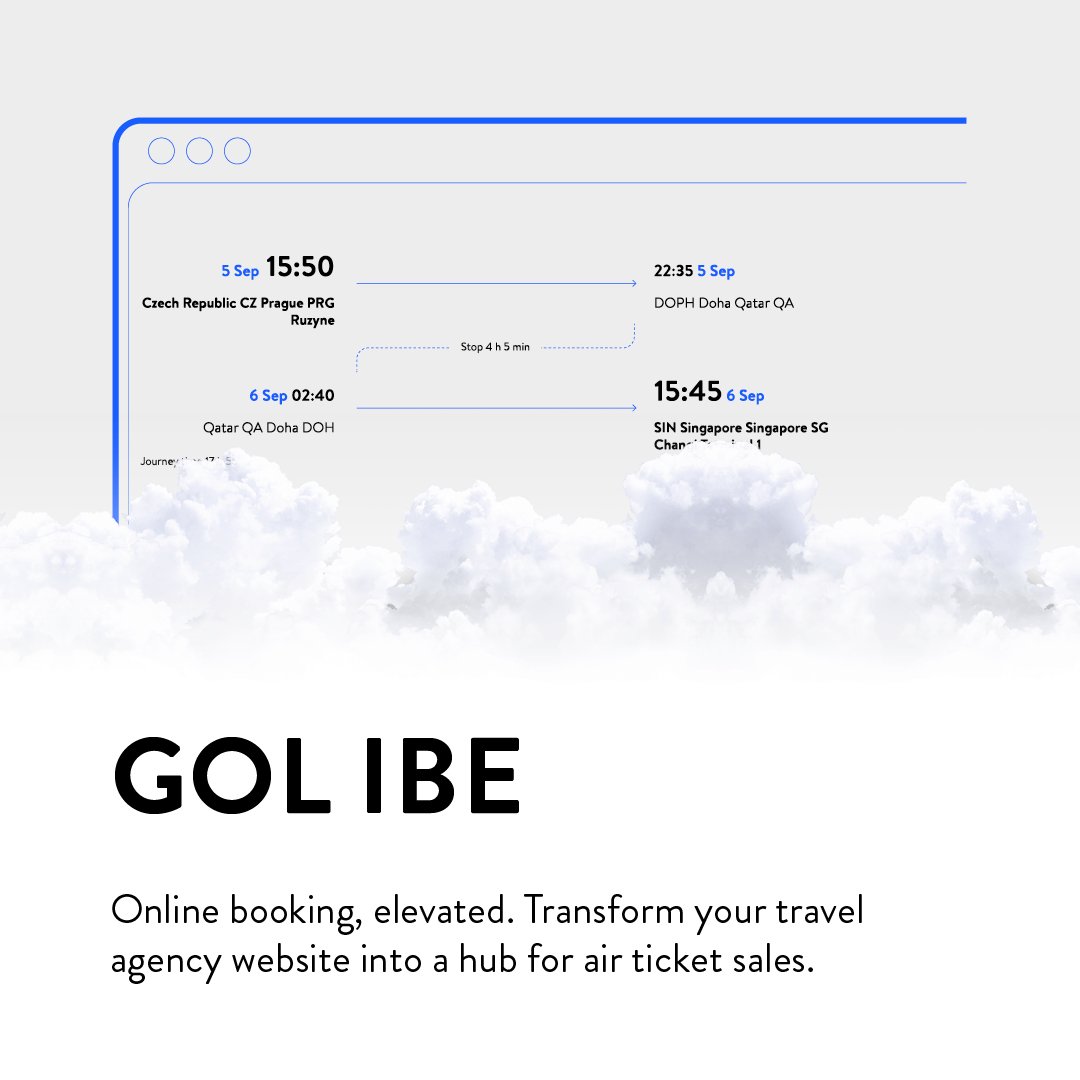 CEE_TS's tweet photo. Turn your travel agency’s website into a powerful booking hub with GOL IBE. From flights to seamless user experiences, offer your clients convenient online booking that drives sales and growth.

Boost your online presence with GOL IBE.

https://t.co/c7Clul75xn https://t.co/J3cwgwkAkI
