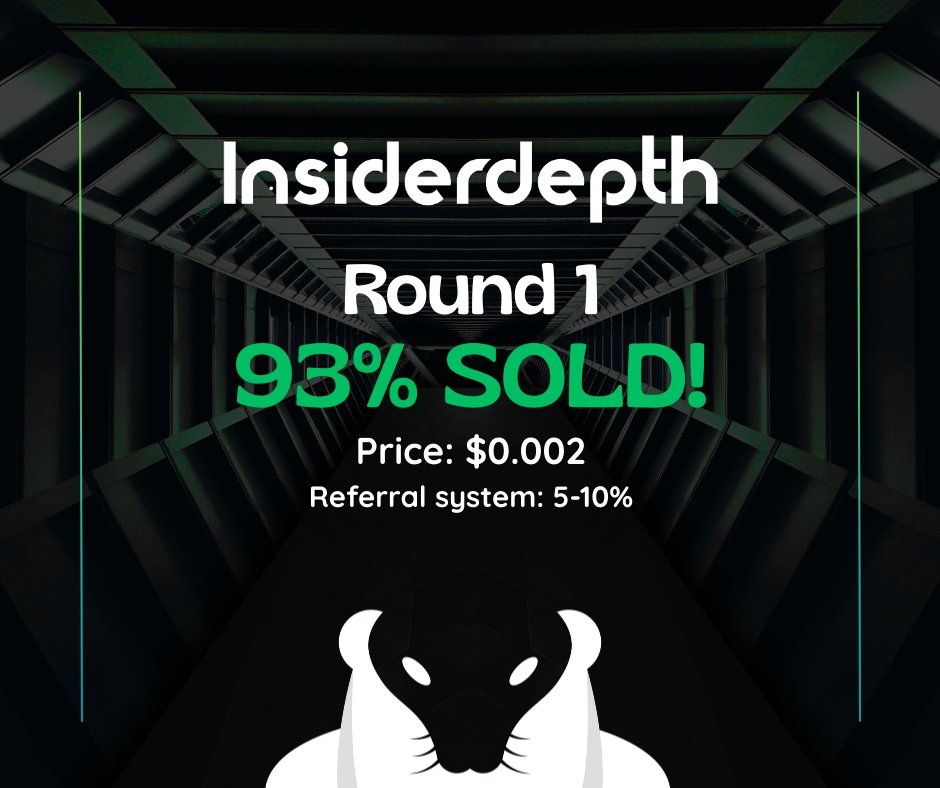 insiderdepth_'s tweet photo. INSIDER: 93% SOLD! Only 7% tokens left in Round 1!
Hurry to grab tokens at the best price! ⌛️

Join our investor group for long/short, scalp &amp; swing trades.
👉 More info: https://t.co/IjnvTJyBXt https://t.co/ZhqfajBCZG