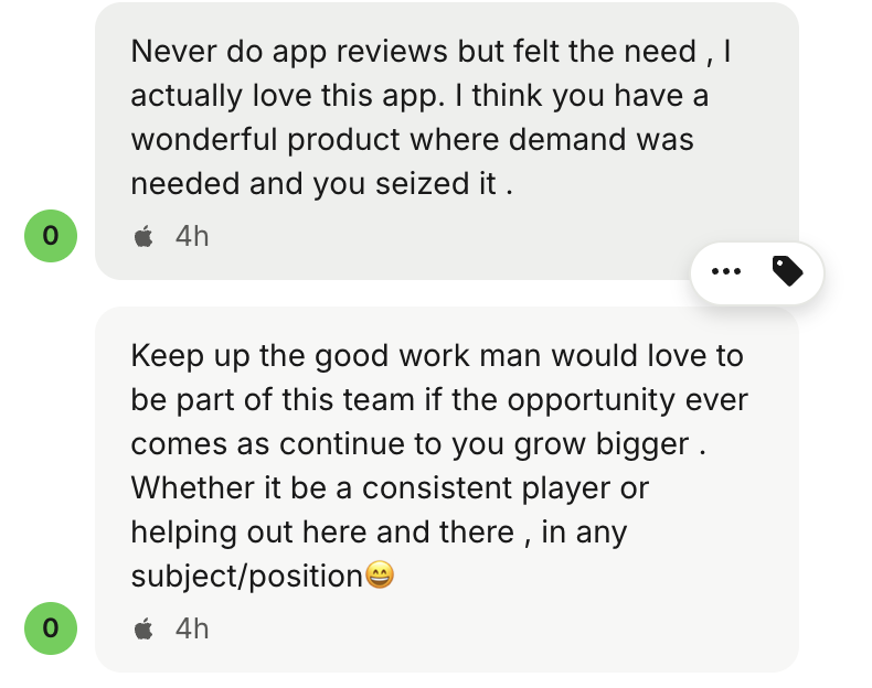 rudykadoch's tweet photo. Best way to start the day: reading this kind of consumer feedback.

1.  He doesn’t usually post reviews on the Apple Store, but this time he felt the need to - for Mass.

2. He wants to join the team.

@massdotmoney https://t.co/xrfBE3colL