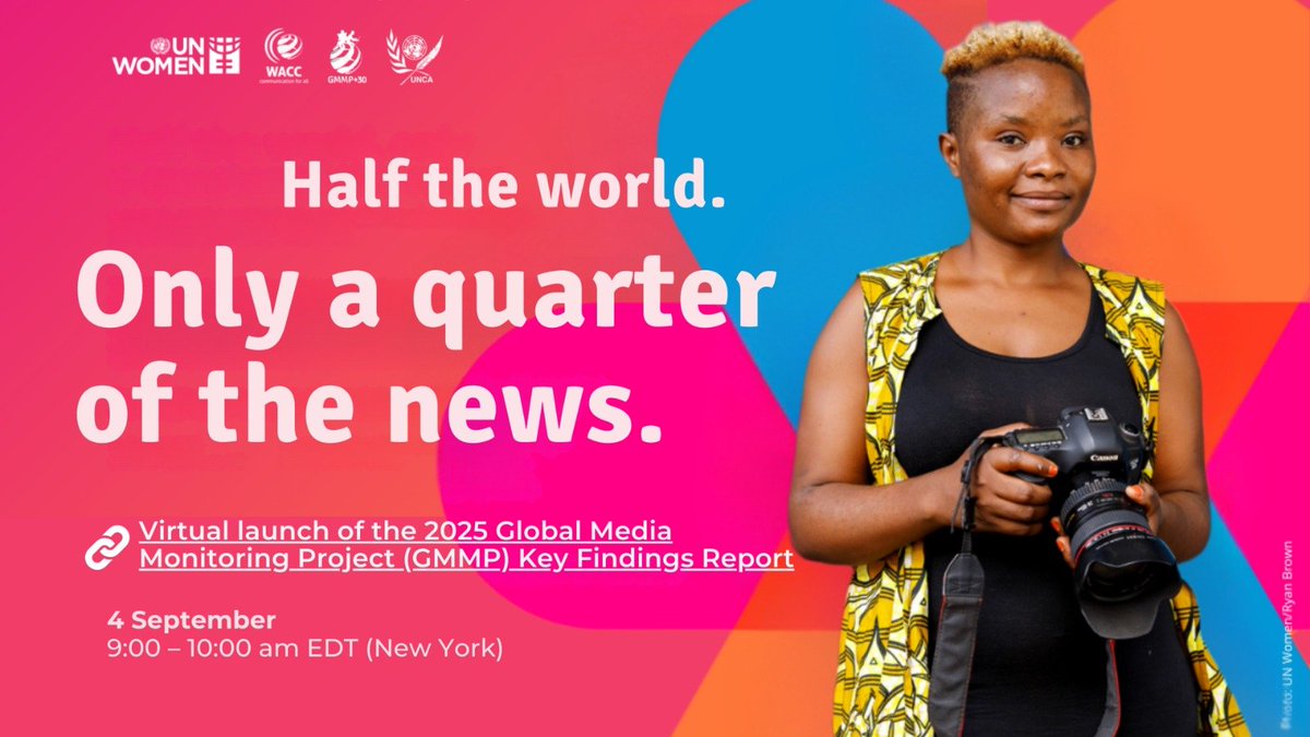 Register now and be part of the online launch of GMMP 2025 Highlights of Findings. 
 
Thursday, 4 Sept 2025 (4-5PM)
Zoom registration: bit.ly/GMMP2025-Highl…
 UMWA is the focal organization for GMMP in Uganda.
#GMMP30 #Beijing30 
#WhoMakesTheNews #GenderEquality