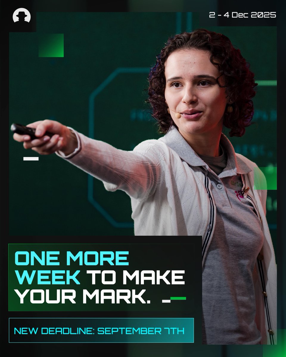 Great ideas deserve the time they need to shine.

We’ve extended the Black Hat MEA 2025 Call for Tools and Papers deadline to September 7th.

You’ve got more time, make it count.

Submit here: bit.ly/45oyCDO

#BlackHatMEA #BHMEA25 #cybersecurity