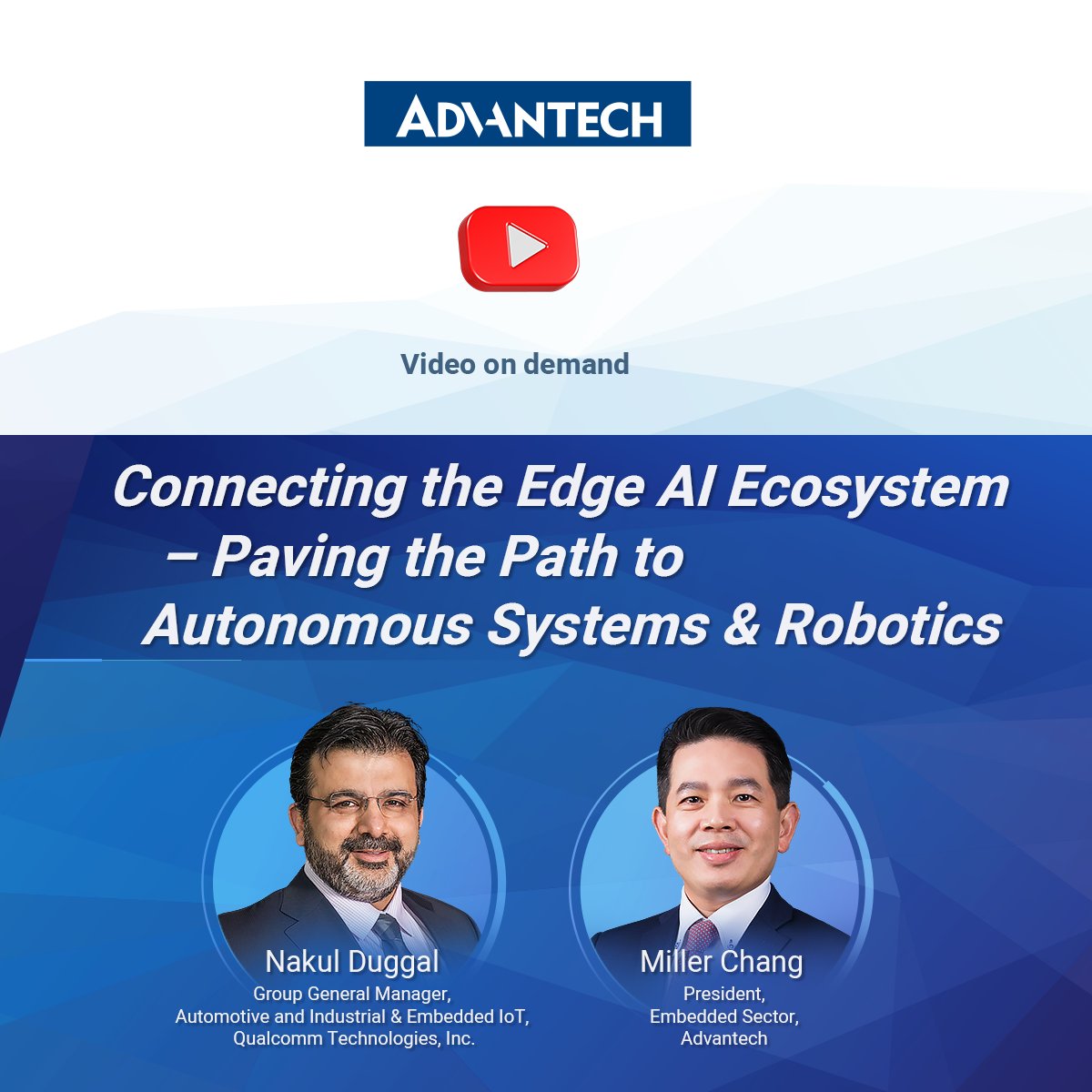 🚀 From autonomous mobile robots (AMRs) to surgical robotics, industries need secure, real-time AI to boost safety, efficiency, and productivity.

That’s why Advantech &amp; Qualcomm are bringing Edge AI and Robotics together — enabling the next generation of autonomous systems.

👉