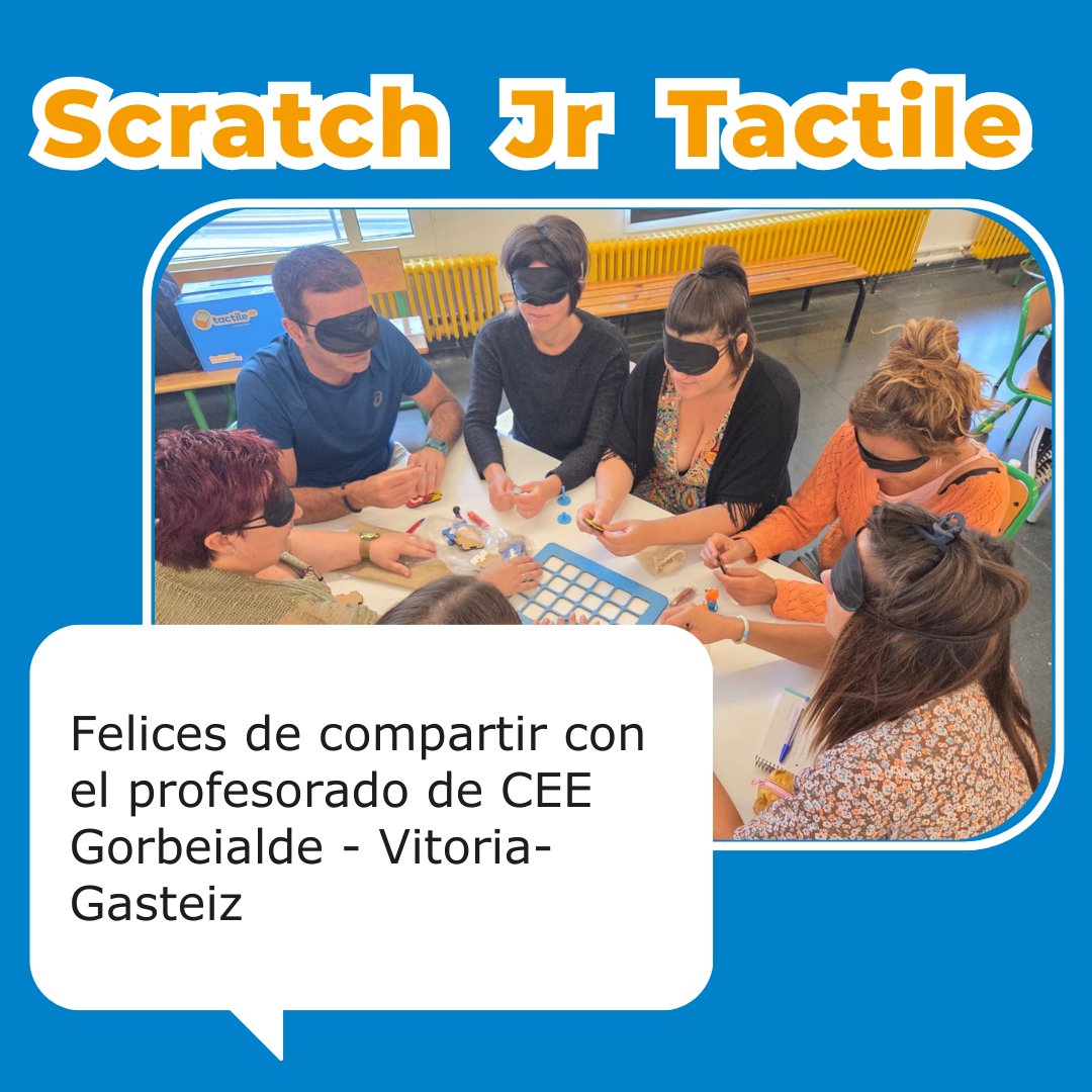 ¡Felices de compartir con el profesorado de CEE Gorbeialde (Vitoria-Gasteiz)! 🙌
Formación en Scratch Tactile y pensamiento computacional para impulsar una educación más inclusiva, creativa y significativa.
#ScratchTactile #EducaciónInclusiva #DUA