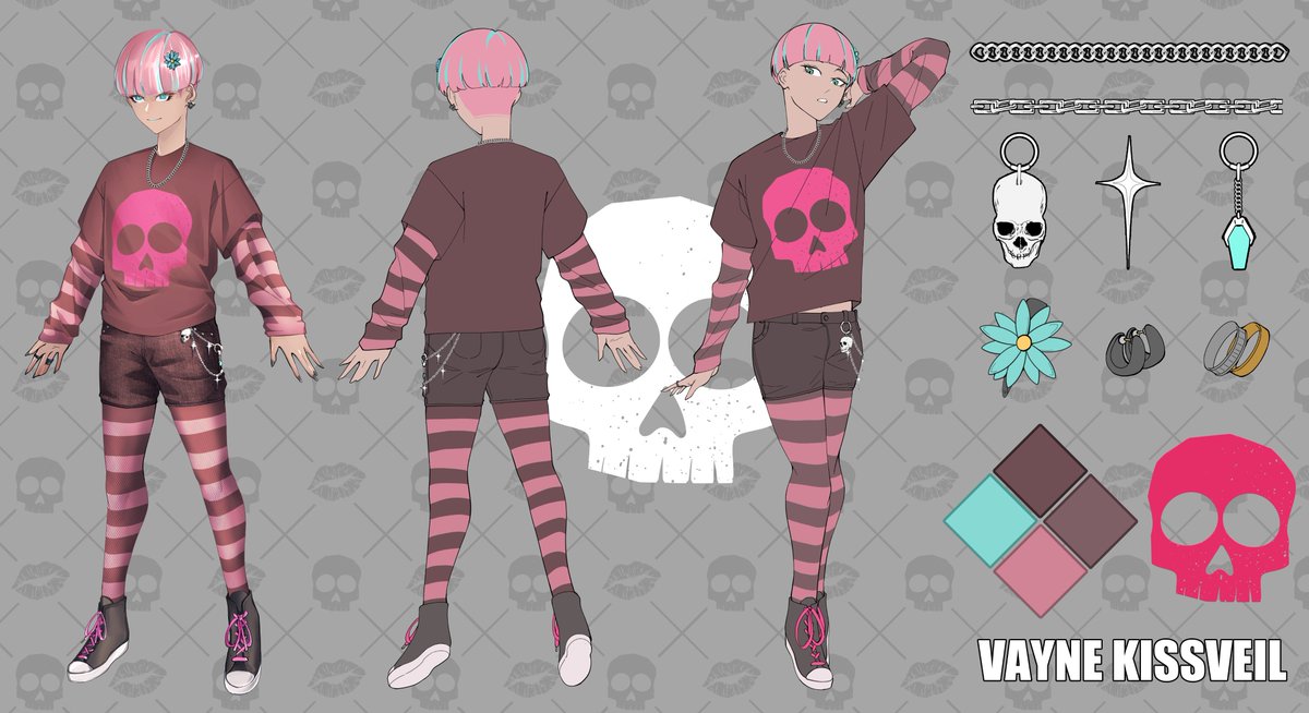 【REFERENCE SHEET】 

Vayne Kissveil - The Haunted Diva

Art Tag ✿ #VayneArt
Live2D Chibi ✿ <a href="/oraxlstudio/">ORAXL Studio</a>  
Live2D Non-chibi ✿ <a href="/_megu315/">megu {VGEN comms open}</a> 
Ref. Sheet ✿ <a href="/SteakTako/">Tako.Steak</a> 

#Vtuber • #VtuberUprisings • #Live2DShowcase • #ModelReveal • #VtuberDebut