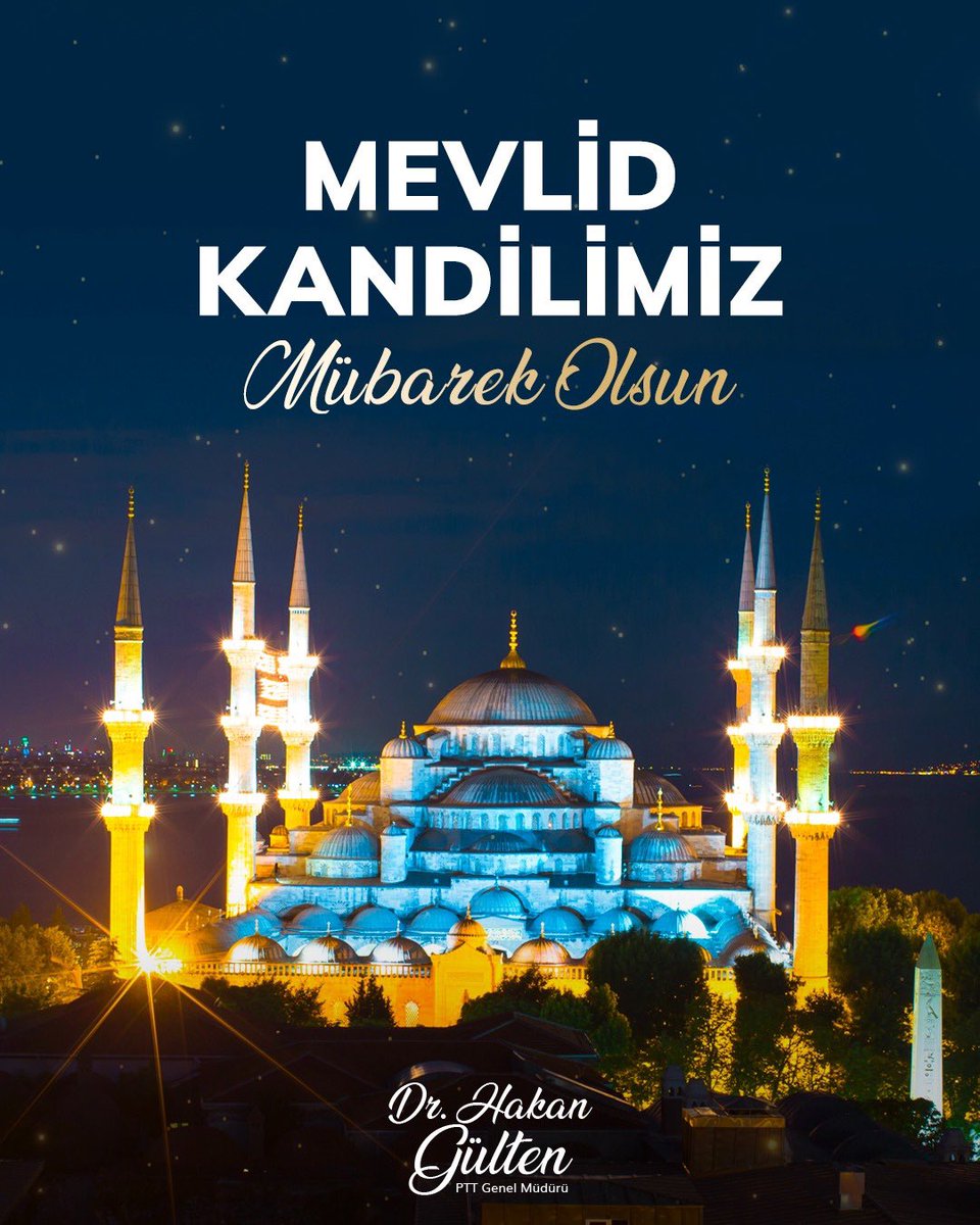 Âlemlere rahmet olarak gönderilen Peygamber Efendimiz Hz. Muhammed’in (S.A.V.) dünyaya teşriflerinin yıl dönümü olan Mevlid Kandili’nin; milletimize, İslam dünyasına ve tüm insanlığa barış, huzur ve mutluluk getirmesini temenni ediyorum.