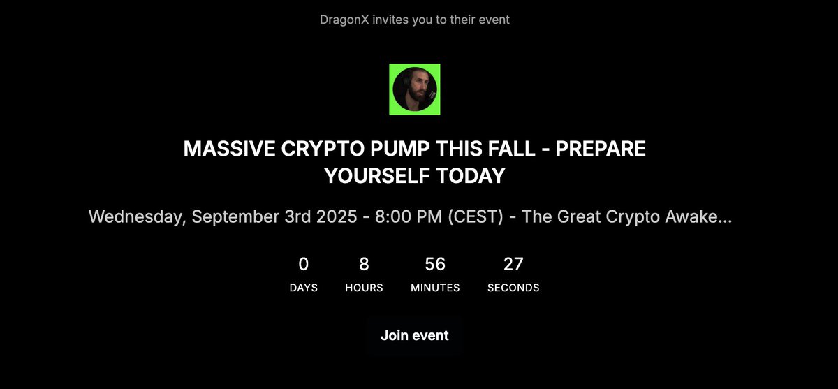 ⏰⏰⏰⏰⏰⏰⏰ TONIGHT

We lay out what will happen in the next 3-4 months.

Help you get prepared for the whats coming

Recommend a few potential 10x plays

Answer your direct questions on where the market is heading. 

Prepare yourself for a massive bull run, I will lay out the