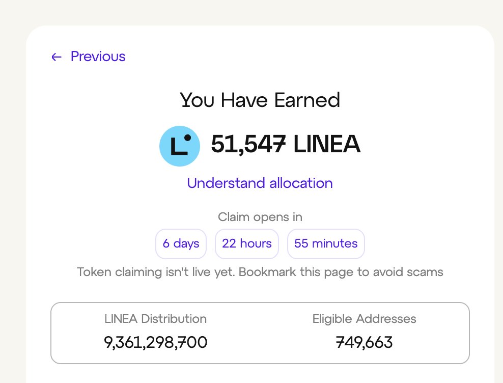 alpha6_0's tweet photo. 🪂@LineaBuild checker is live 

Check yours: https://t.co/ObNlI7Onb8 

#LineaAirdrop #WenChecker https://t.co/q2f9G4CfXk
