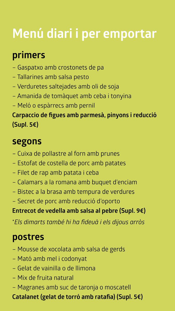 mesborestaurant's tweet photo. El menú d’aquesta setmana 😋
(1-9-25 a 5-9-25) https://t.co/TVgwaGMCEI