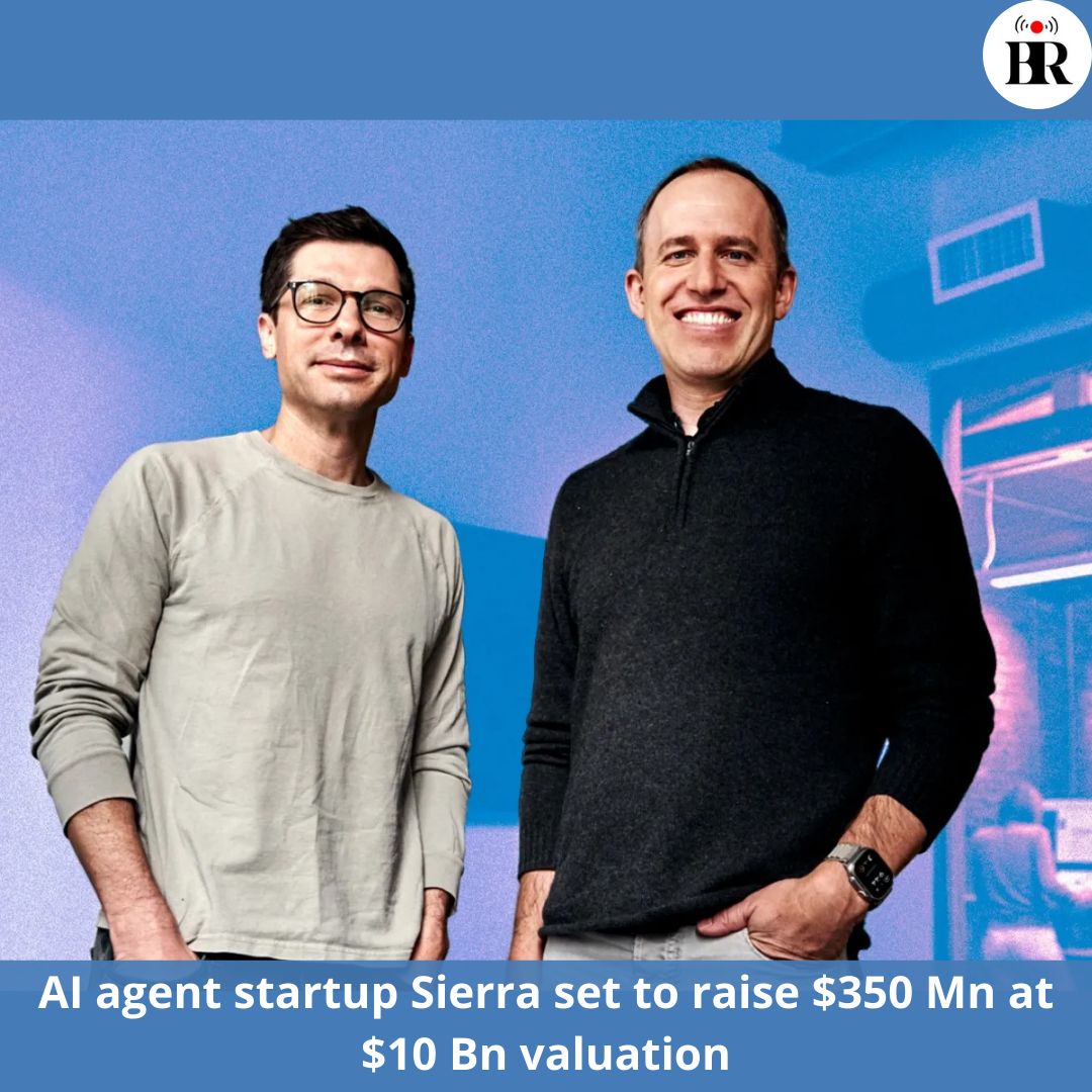 businessreviewL's tweet image. AI agent startup Sierra set to raise $350 Mn at $10 Bn valuation

Read more :- buff.ly/r2BJB7O

#AIAgents #CustomerServiceAI #ArtificialIntelligence #StartupFunding #EnterpriseAI