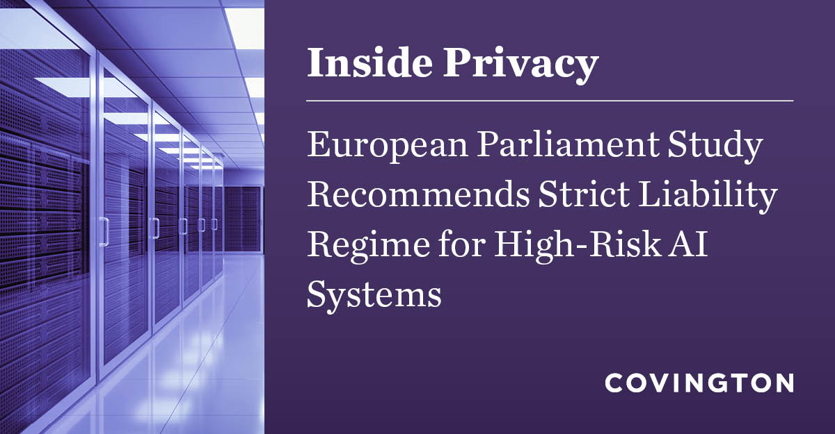 The European Parliament has published a study entitled Artificial Intelligence and Civil Liability – A European Perspective. We discuss the study's key findings and proposals: okt.to/mtAcKa