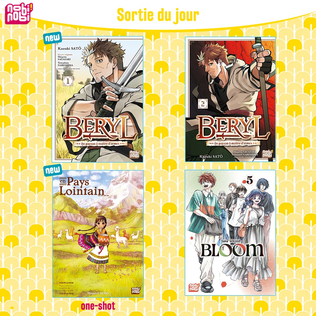 [LES SORTIES DU 3 SEPTEMBRE]

Voici nos sorties du jour !
Deux nouveaux titres "Beryl : de paysan à maître d’armes" et "En Pays Lointain". 🦙 ⚔️