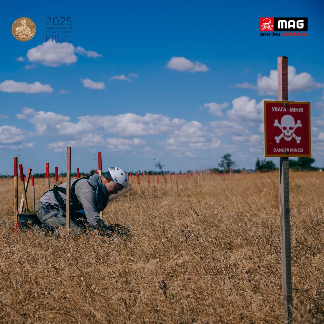 Congratulations to <a href="/MAGsaveslives/">MAG (Mines Advisory Group)</a> - this year’s #HiltonPrize recipient! Mine action is not just about removing explosive hazards - it is about restoring the freedom to live without fear. 🇨🇦 is proud to support MAG in 🇺🇦 and its work in communities affected by the war.

Photo: MAG