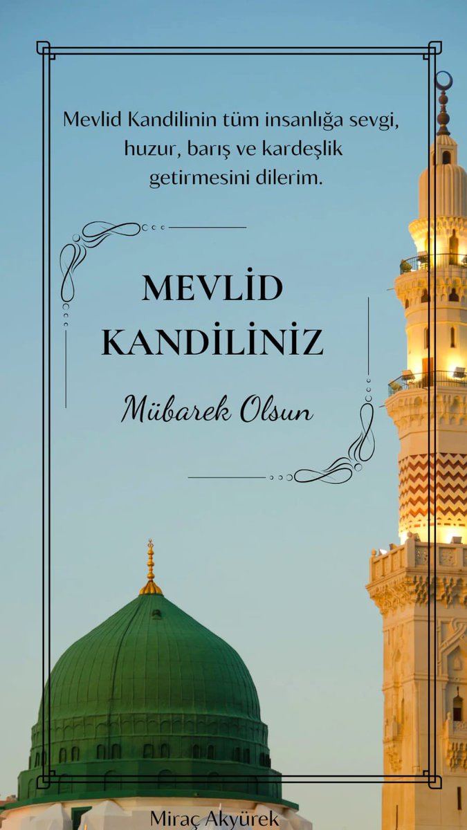 AKYR24's tweet photo. Tüm insanlığı ışığıyla aydınlatan 
Peygamber Efendimiz Hz. Muhammed'in (s.a.v) dünyaya teşriflerinin sembolü olan #MevlidKandili’miz mübarek olsun.

Allah dualarımızı kabul etsin. https://t.co/T0OUdznDgr