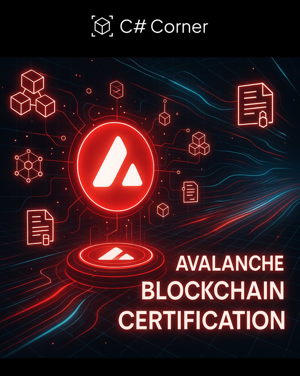 CsharpCorner's tweet image. 🚀𝐋𝐞𝐯𝐞𝐥 𝐮𝐩 𝐲𝐨𝐮𝐫 𝐖𝐞𝐛𝟑 𝐣𝐨𝐮𝐫𝐧𝐞𝐲!
Unlock the power of the Avalanche Blockchain with this certification. Are you ready to build the future? 🔗✨

𝐉𝐨𝐢𝐧 𝐇𝐞𝐫𝐞👉 c-sharpcorner.com/certification/…

#Csharpcorner #Avalanche #AvalancheBlockchain #Blockchain #Web3 #Crypto…