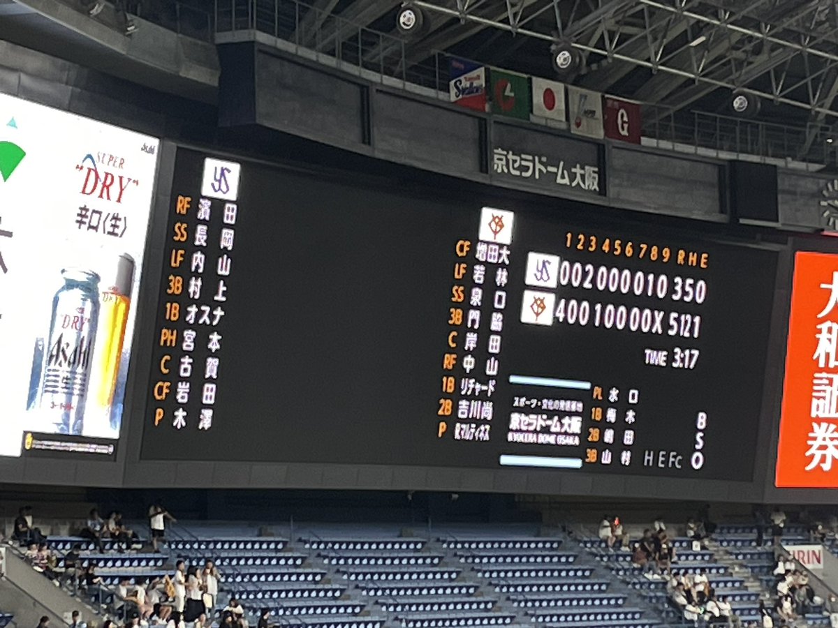 今期現地0勝6敗0分

今日、今シーズンはじめてヤクルトの選手のホームランを見ました！うれしかったです！