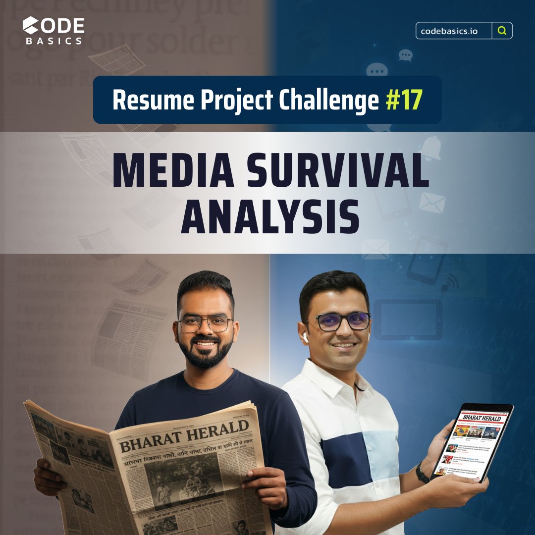 codebasicshub's tweet image. Do you wonder what's happening to the traditional newspaper companies as consumers are moving towards digital options?
Here's a chance for you to perform a case study analysis and add an interesting project to your resume.
Participation link: codebasics.io/challenges/cod…