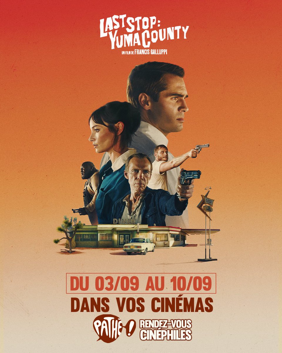 Vous aviez manqué le thriller le plus dingue de l’été ? Retrouvez LAST STOP : YUMA COUNTY, du 3 au 10 septembre, dans vos cinémas Pathé à l’occasion des Rendez-vous cinéphiles ! 

🎟️ Je prends ma place : pathe.fr/films/last-sto…