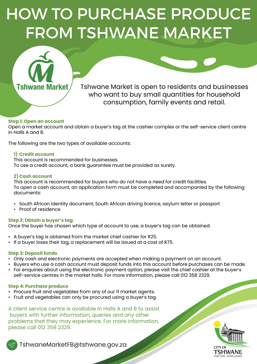A guide on how to buy  fresh produce from Tshwane Market.