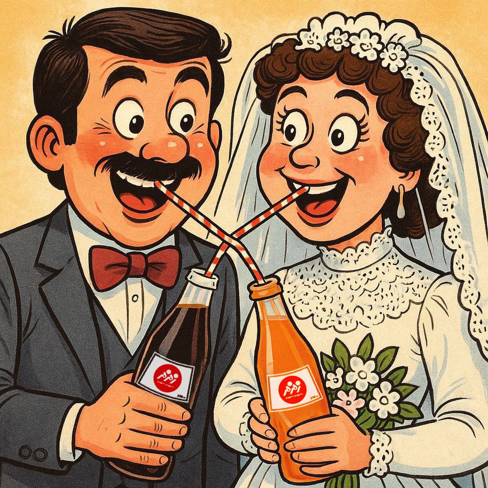 شما یادتون نیست 
عروس دومادای #دهه۶۰ ی یه آیتم عکس با نوشابه زمزم تو آلبومشون داشتن که نشونه با کلاسی بود!

پیوست:
برو سراغ البوم مامی و ددی…عکس با #نوشابه #زمزم  داشتی یه پک مهمون منی 🫡