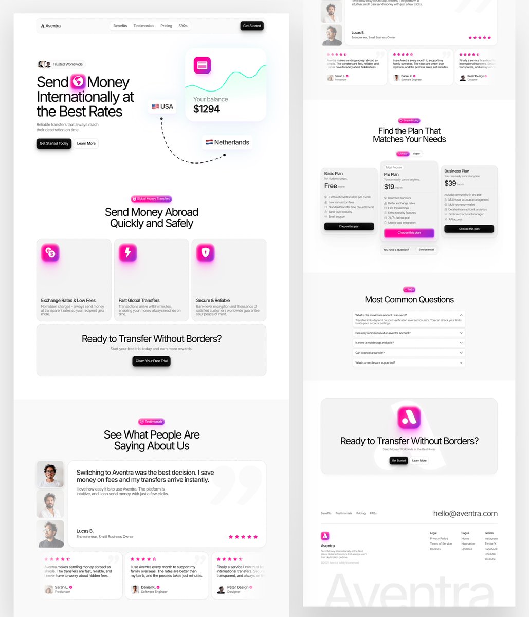 ItsPeterDesign's tweet image. I think this is my cleanest landing page design.