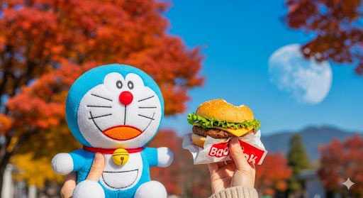 グミの日にドラえもん見ながら月見バーガー食べたい