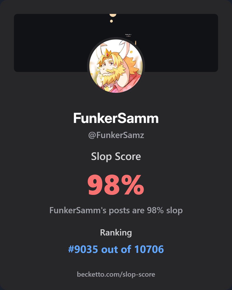 im seriously not surprised, im literally slop thats actually kinda sad