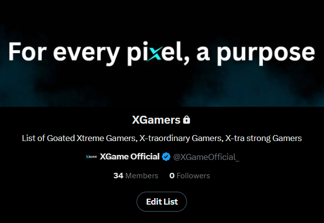 XGameOfficial_'s tweet image. XGamers List  

For Xtreme Gamers, X-traordinary Gamers &amp;amp; X-tra strong Gamers  

Mention your hardcore web3 gamer frens👇