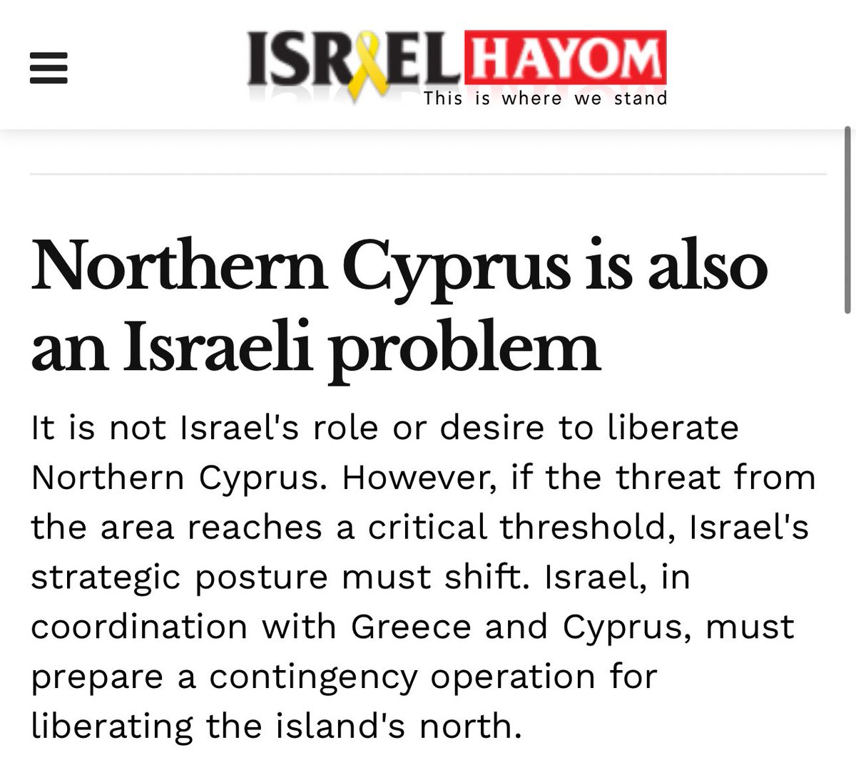 “𝗜̇𝘀𝗿𝗮𝗶𝗹, 𝗬𝘂𝗻𝗮𝗻𝗶𝘀𝘁𝗮𝗻 𝘃𝗲 (𝗚𝘂̈𝗻𝗲𝘆) 𝗞ı𝗯𝗿ı𝘀 𝗶𝗹𝗲 𝗸𝗼𝗼𝗿𝗱𝗶𝗻𝗮𝘀𝘆𝗼𝗻 𝗶𝗰̧𝗶𝗻𝗱𝗲, 𝗞ı𝗯𝗿ı𝘀’ı𝗻 𝗸𝘂𝘇𝗲𝘆𝗶𝗻𝗶 𝗧𝘂̈𝗿𝗸 𝗶𝘀̧𝗴𝗮𝗹𝗶𝗻𝗱𝗲𝗻 𝗸𝘂𝗿𝘁𝗮𝗿𝗺𝗮𝘆𝗮 𝘆𝗼̈𝗻𝗲𝗹𝗶𝗸 𝗯𝗶𝗿 𝗮𝗰𝗶𝗹 𝗱𝘂𝗿𝘂𝗺 𝗽𝗹𝗮𝗻ı 𝗵𝗮𝘇ı𝗿𝗹𝗮𝗺𝗮𝗹ı𝗱ı𝗿.”