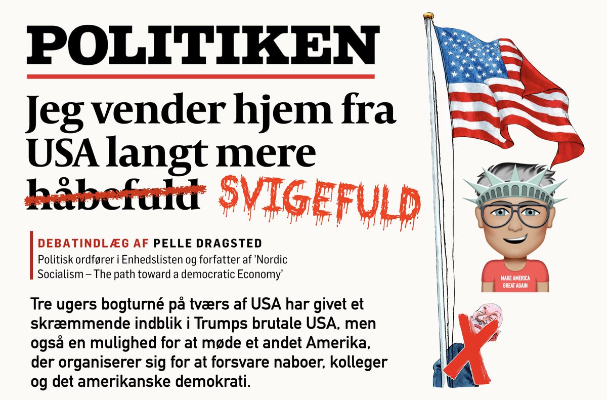 Jesper W. Rasmussen (who/dis) (@jesperfekt) on Twitter photo PELLE ALENE I AMERIKA. Efter at det (grundet et utilstrækkeligt baggrundstjek hos U.S. Immigration) lykkedes Pelle Dragsted at entre USA for på en rundtur i landet at 'plugge' sit epos "Nordic Socialism", vender han nu optimistisk hjem fra sin bogturné - hvorfor det?LÆS & LYT min PELLE ALENE I AMERIKA. Efter at det (grundet et utilstrækkeligt baggrundstjek hos U.S. Immigration) lykkedes Pelle Dragsted at entre USA for på en rundtur i landet at 'plugge' sit epos "Nordic Socialism", vender han nu optimistisk hjem fra sin bogturné - hvorfor det?LÆS & LYT min