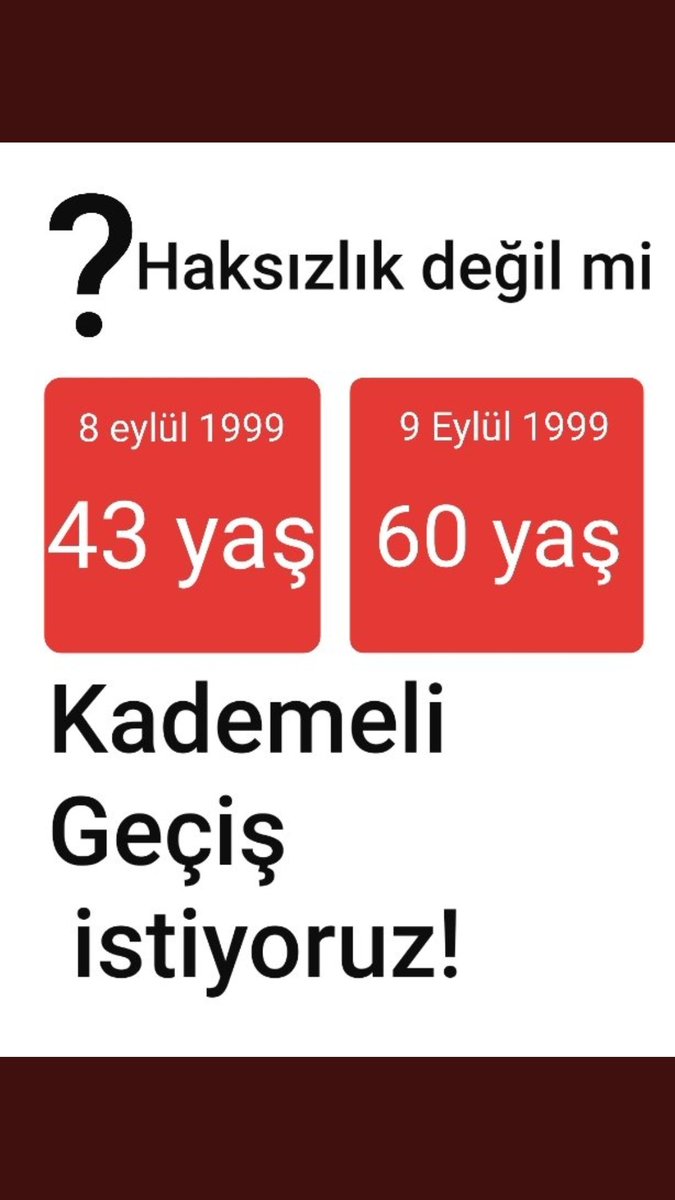 afartomans (@afartomans) on Twitter photo 2000 sonrası sgk lılar olarak Adil çalışma barışını bozmayacak kamu vicdanını zedelemeyecek bir kademeli emeklilik sistemi istiyoruz. <a href="/EmadDernegi/">EMEKLİLİKTE ADALET DERNEĞİ ⚖️</a>
#KademeliEmeklilik #TekÇözümKademe #KademeHakkınıVerin #EmeğinSesiKademe #KademeMeclisiBekliyor #KademeMeclisiBekliyor 2000 sonrası sgk lılar olarak Adil çalışma barışını bozmayacak kamu vicdanını zedelemeyecek bir kademeli emeklilik sistemi istiyoruz. <a href="/EmadDernegi/">EMEKLİLİKTE ADALET DERNEĞİ ⚖️</a>
#KademeliEmeklilik #TekÇözümKademe #KademeHakkınıVerin #EmeğinSesiKademe #KademeMeclisiBekliyor #KademeMeclisiBekliyor