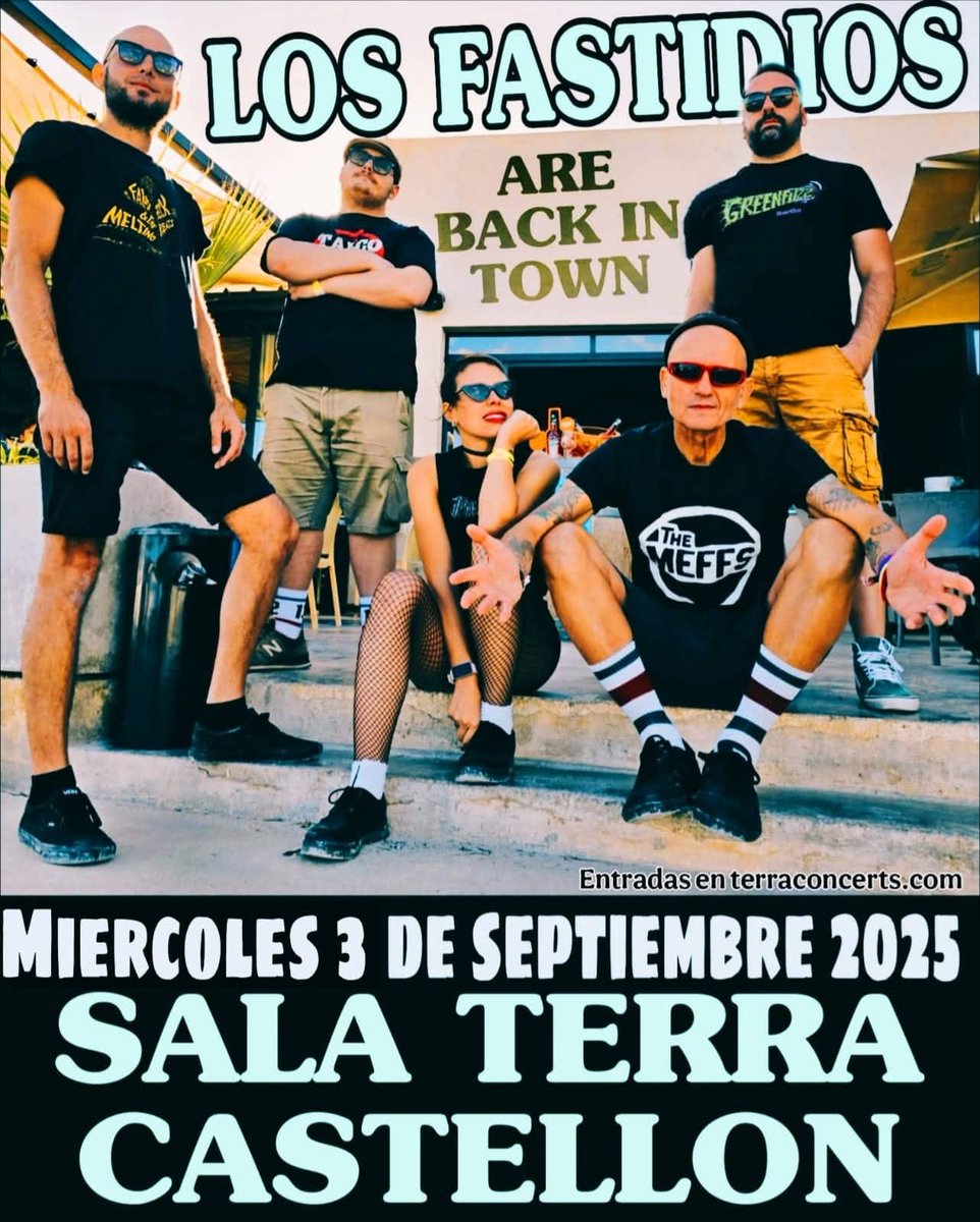 💥TONIGHT💥
LOS FASTIDIOS live @ Terra - Castellón de La Plana 😎