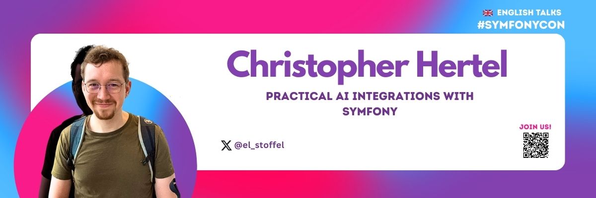 symfonycon's tweet image. Dive deeper into &quot;Practical AI integrations with Symfony&quot; with @el_stoffel at #SymfonyCon Amsterdam 2025! 🚀
👉 More details: live.symfony.com/2025-amsterdam…
🎟️ Register to the conference: live.symfony.com/2025-amsterdam…