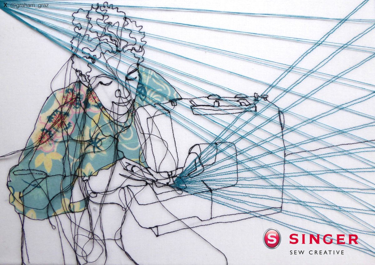 Create posters to advertise #SewingMachines <a href="/OneMinuteBriefs/">One Minute Briefs ⏱️</a> 
(Illustration: Rosie James Textiles)