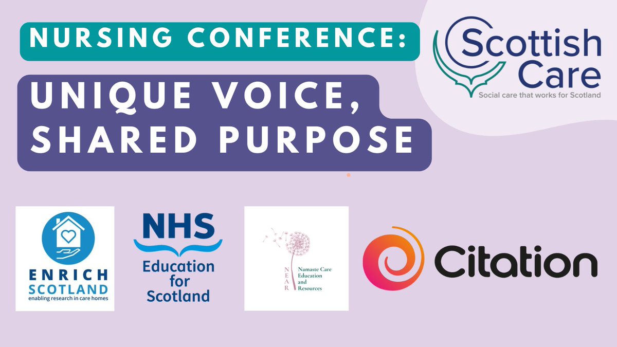 A huge thank you to our amazing exhibitors at the 2025 Social Care Nursing Conference! @CitationUK (also our lunch sponsor 🥗), <a href="/EnrichScotland/">ENRICH Scotland</a>, <a href="/NHS_Education/">NHS Education for Scotland (NES)</a> , and Namaste Care. Your support makes today possible! 💙

#socialcarenursing