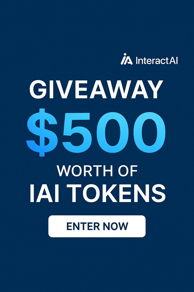 InteractAI_Tech's tweet image. 🎉 Launch Giveaway – Win $500 in $IAI Tokens! 🎉
To celebrate the launch of InteractAI 🚀 – the Web3 AI-powered platform for smart content creation & social media automation – we’re giving away $500 worth of $IAI tokens! 💎
🔹 How to Enter:
1️⃣ Like & Retweet this post 🔁
2️⃣…