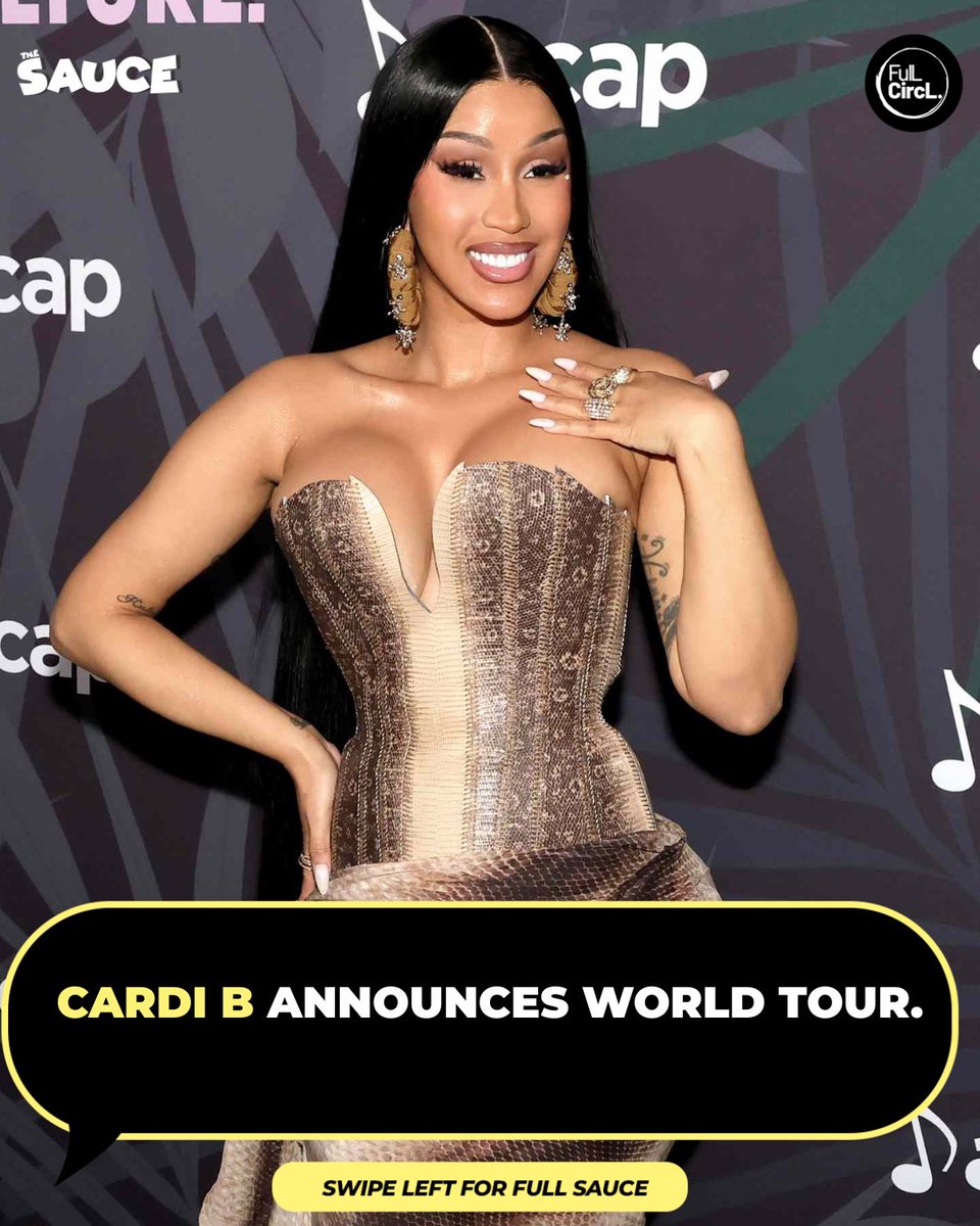 FulLCircLAfrica's tweet image. THE SAUCE🚨: @iamcardib reveals she’s set to announce her world tour very soon.

#fullcircl