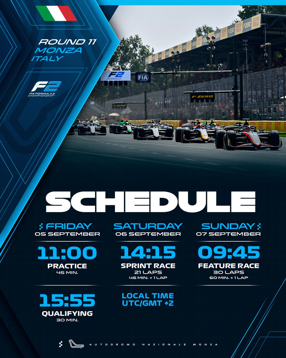 WE'RE SOOOO BACK! 📢🤩

The Temple of Speed plays host to Round 11 of this ever-intriguing championship battle ⚔️

#F2 #ItalianGP