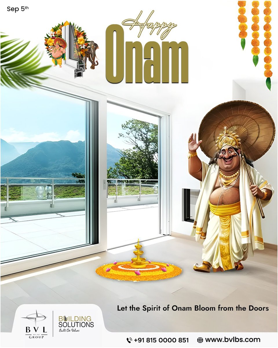 Bvlbsupvc's tweet image. Happy Onam - Let the spirit of Onam bloom from the doors of your home! Just like the vibrant flowers of this festival, our BVL BS uPVC Doors bring strength, style, and elegance to every entry. 

🌐 bvlbs.com

#Bvlbs #BvlbsUPVC #uPVCDoorsAndWindows #HappyOnam