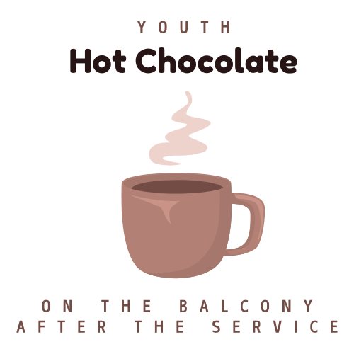 Just a reminder as we start this new school term that after the Sunday service each week the youth (school year 7+) can gather together on the balcony for hot chocolate together! We're looking forward to welcoming more youth this week!