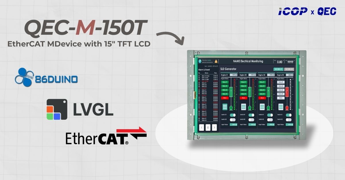 🔧 QEC-M-150T

💻15″ TFT touchscreen, dual-core real-time CPU ,86Duino IDE for reliable, high-precision control.

🎯 Precise #Control | LVGL HMI | Open-frame &amp; flexible I/O

🧠Smarter #IndustrialAutomation with #EtherCAT integration.

🔗 icop.com.tw/product/QEC-M-…