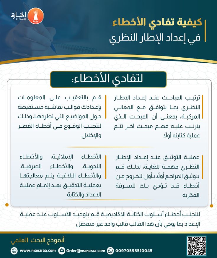 Almanara_Proof's tweet image. 🎯 الإطار النظري الجيد يتميز بـ:
🔹 الشمولية
🔹 الدقة
🔹 الارتباط بالمشكلة البحثية
📊 شوف التفاصيل بالإنفوجراف 👇
لا تتردد في طلب الاستشارة : manaraa.com/?R=126
#ResearchTopics #جامعة_الملك_عبدالعزيز #المنارة_للاستشارات