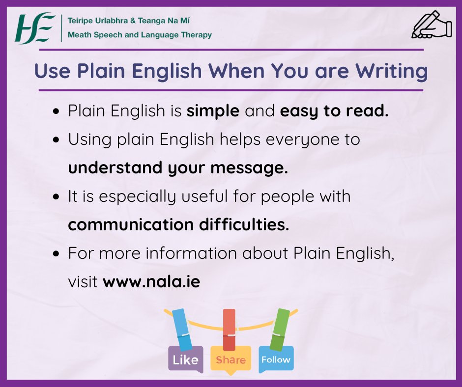 Meath HSE Speech and Language Therapy (@meathslt) on Twitter photo This Saturday is #RoaldDahlDay!
Don't gobblefunk around with words, use #PlainEnglish.
Visit nala.ie to learn more about:
Plain English
Supports for #AdultLiteracy
<a href="/nalaireland/">National Adult Literacy Agency (NALA)</a> <a href="/MeathLibrary/">Meath County Library</a>
#RoaldDahl #RoaldDahlBooks #Language #Reading #SLP #SLT #MeathSLT This Saturday is #RoaldDahlDay!
Don't gobblefunk around with words, use #PlainEnglish.
Visit nala.ie to learn more about:
Plain English
Supports for #AdultLiteracy
<a href="/nalaireland/">National Adult Literacy Agency (NALA)</a> <a href="/MeathLibrary/">Meath County Library</a>
#RoaldDahl #RoaldDahlBooks #Language #Reading #SLP #SLT #MeathSLT