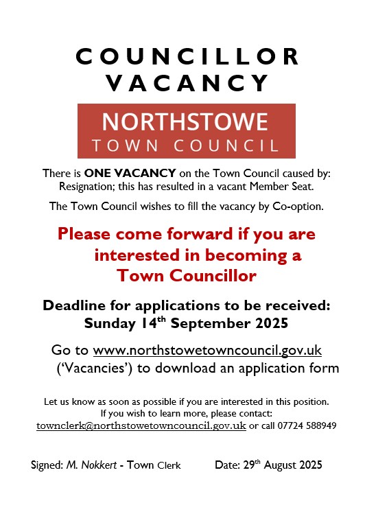 What impact can you make within Northstowe Town Council? Would you like to have an input into what happens in the future?
This could be the role for you. 
Vacancies - Northstowe Town Council
