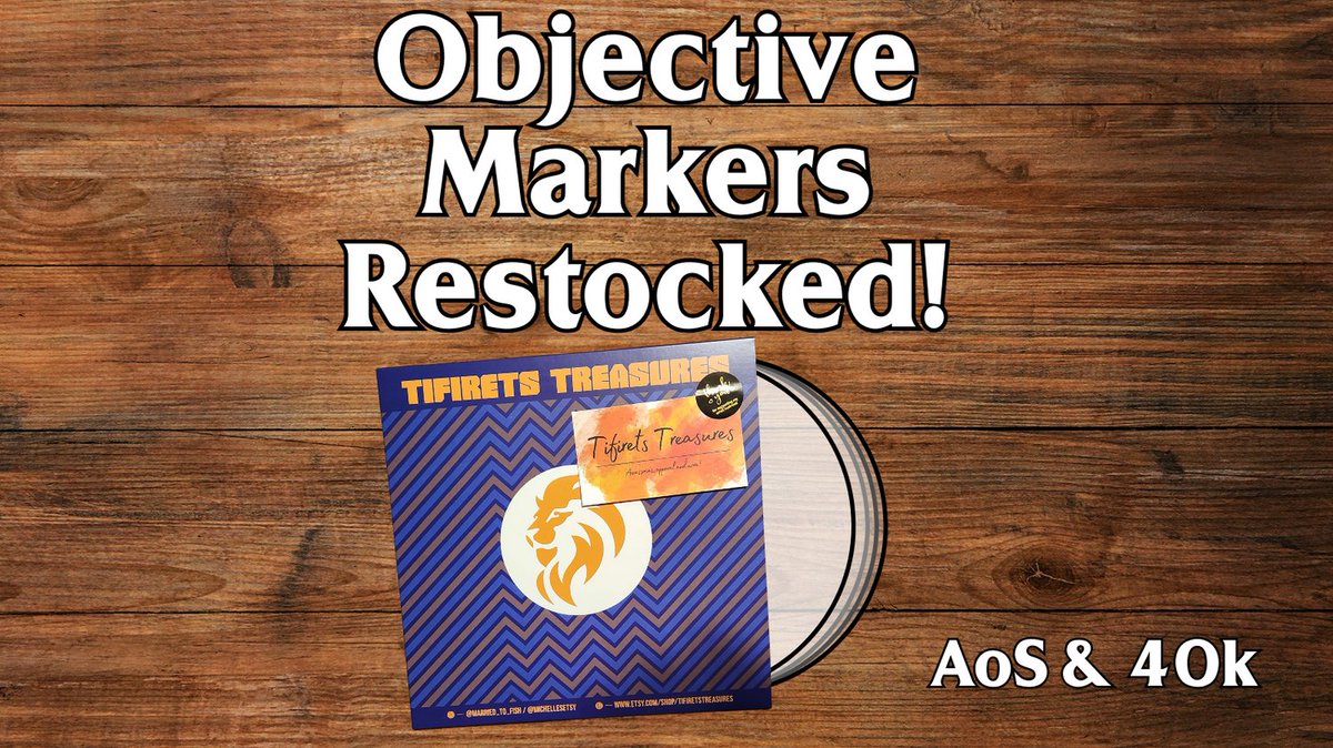 Level up your tables! 
Clear, precise Age of Sigmar Objective Markers are back in stock—budget-friendly and tournament tested. Shop now: etsy.com/shop/TifiretsT… 

#AgeOfSigmar #TabletopGaming