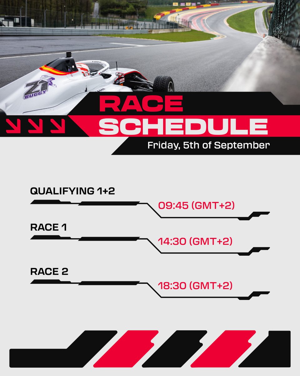 EuroCup-3 (@eurocup_3) on Twitter photo Race week mode: 🔛
Here’s the full schedule for Round 6 at <a href="/circuitspa/">Spa-Francorchamps</a>.
Get ready for two days at Spa — prep on Thursday and full throttle on Friday🚦. Who’s set for the challenge? 🔥
#Eurocup3 Race week mode: 🔛
Here’s the full schedule for Round 6 at <a href="/circuitspa/">Spa-Francorchamps</a>.
Get ready for two days at Spa — prep on Thursday and full throttle on Friday🚦. Who’s set for the challenge? 🔥
#Eurocup3