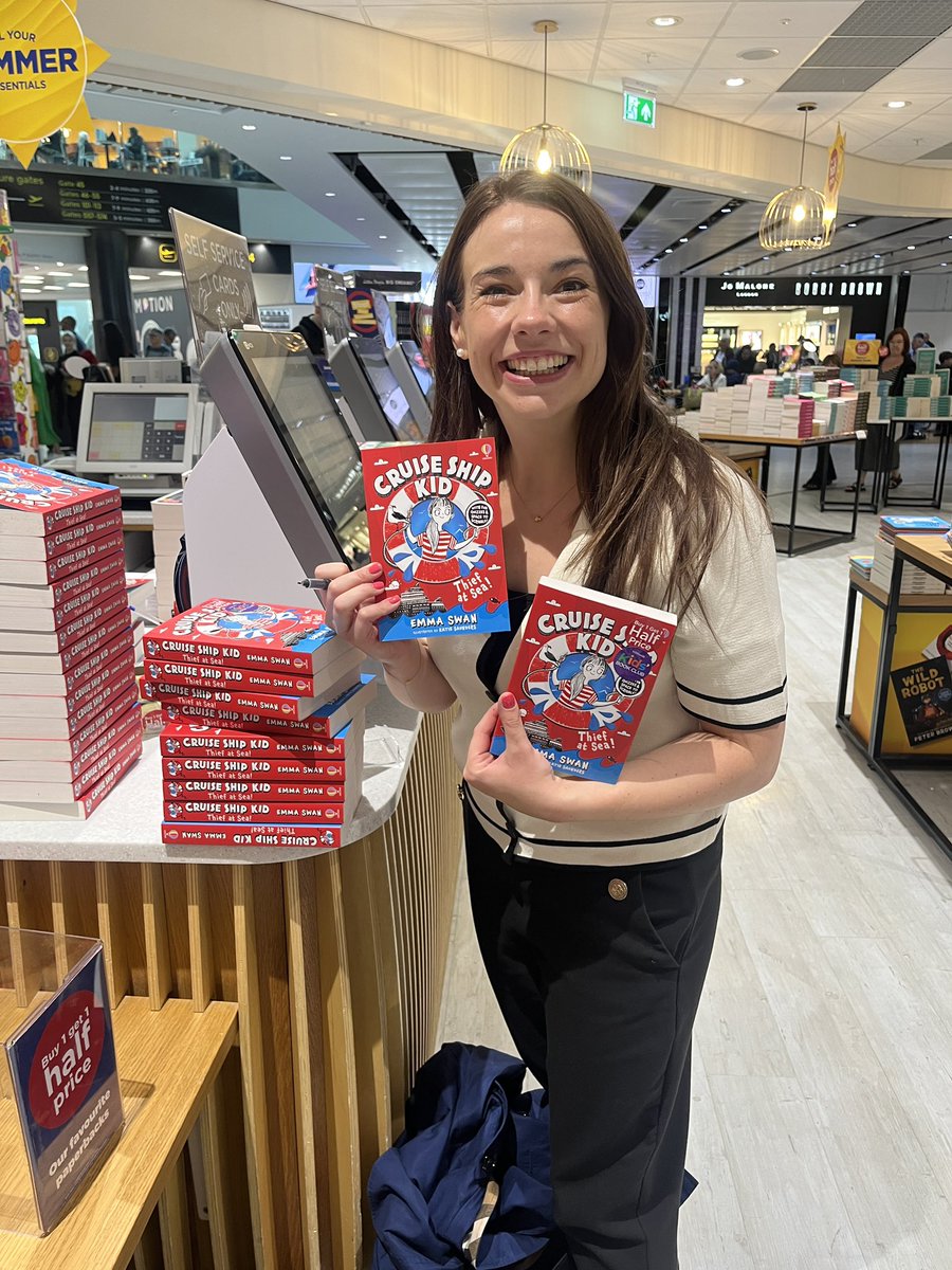 Hidden airport messages ➡️ are in copies of Cruise Ship Kid around <a href="/gatwickairport/">Keir McConomy</a> 
My holiday mode is activated and Silver and the Gang can't wait to come on yours, if you pick up a copy on your next trip! <a href="/Usborne/">Usborne Publishing</a> <a href="/WHSmith/">WHSmith</a> thank you for being so welcoming!
